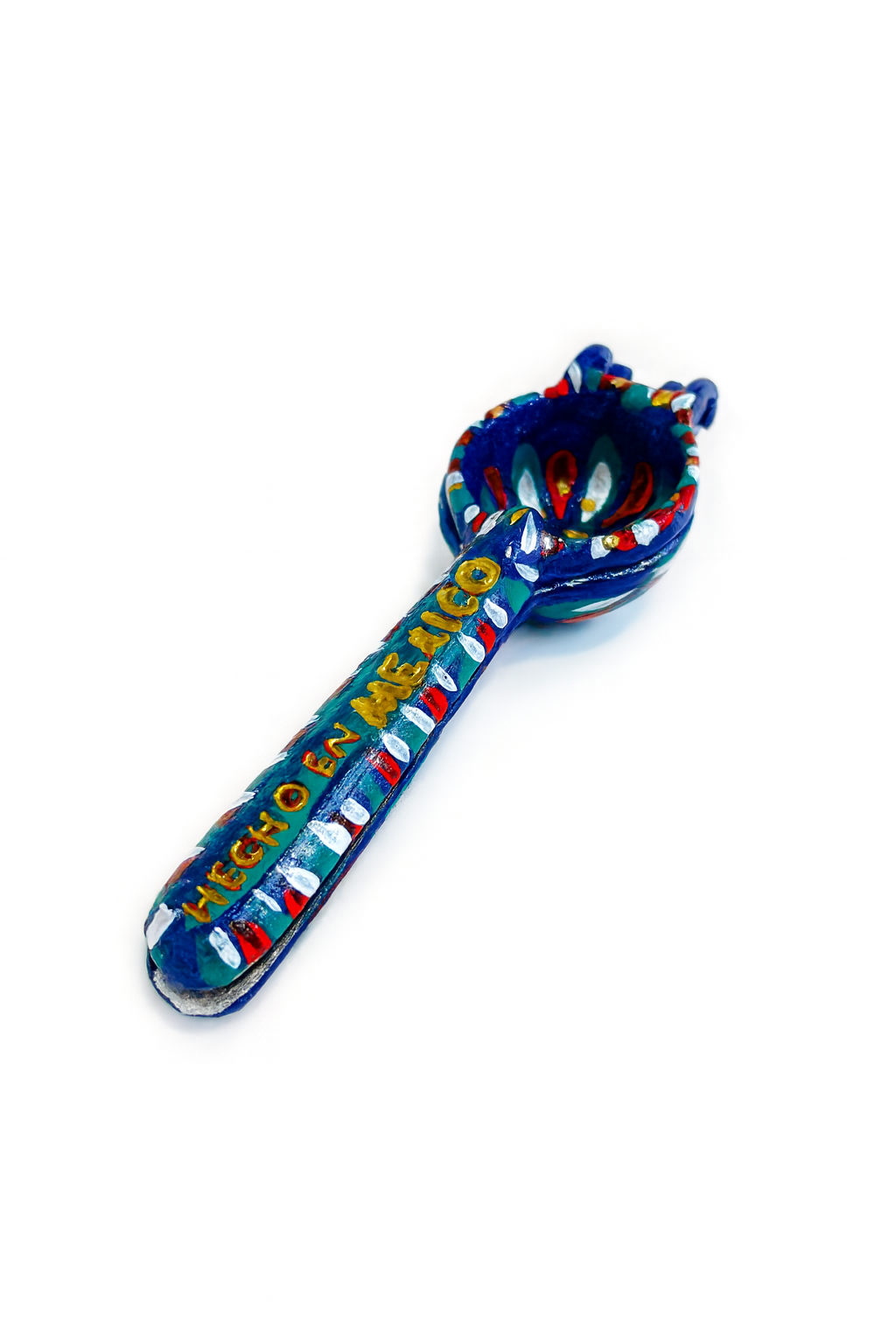 Exprimidor de limones pintado a mano azul