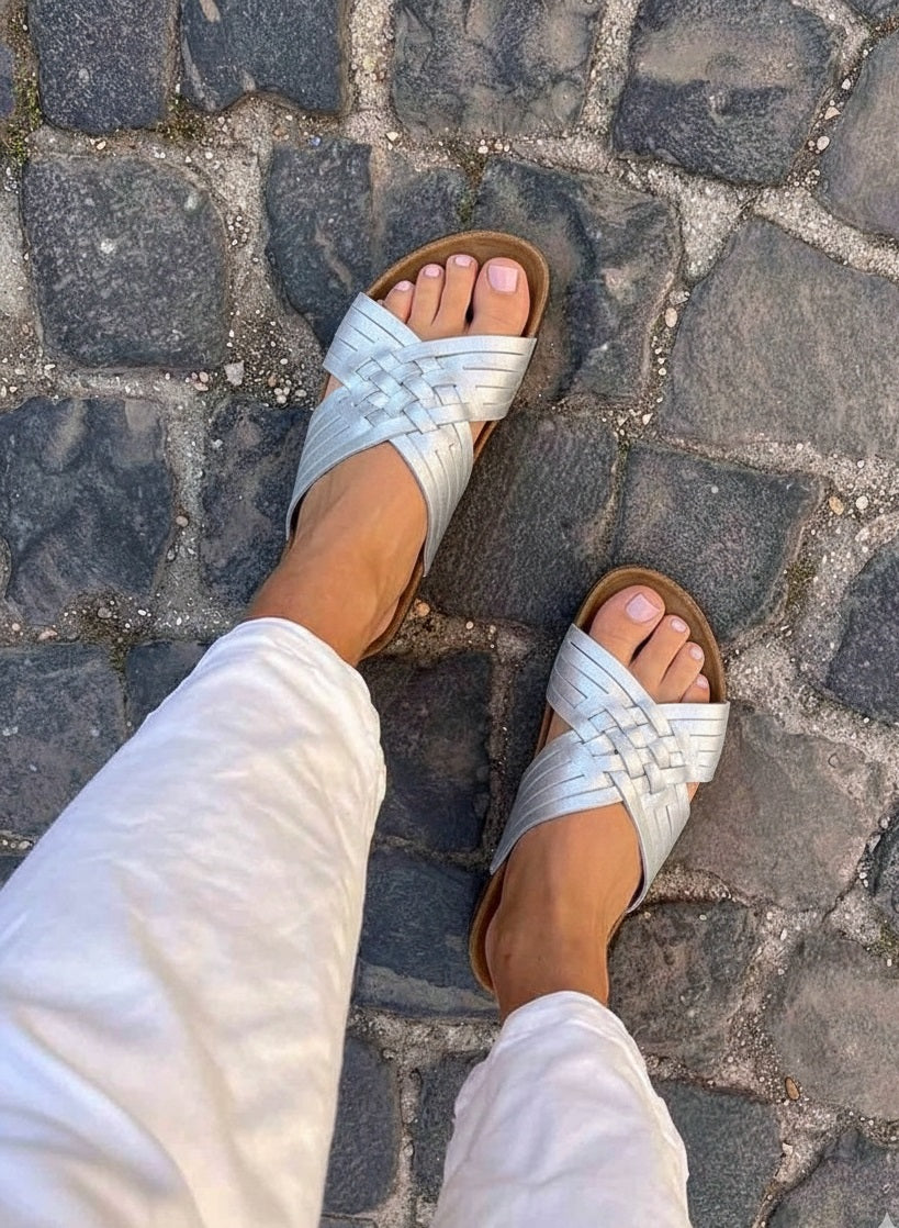 Handmade silver sandals