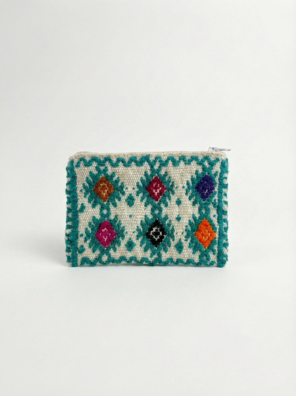blue hand-woven coin purse